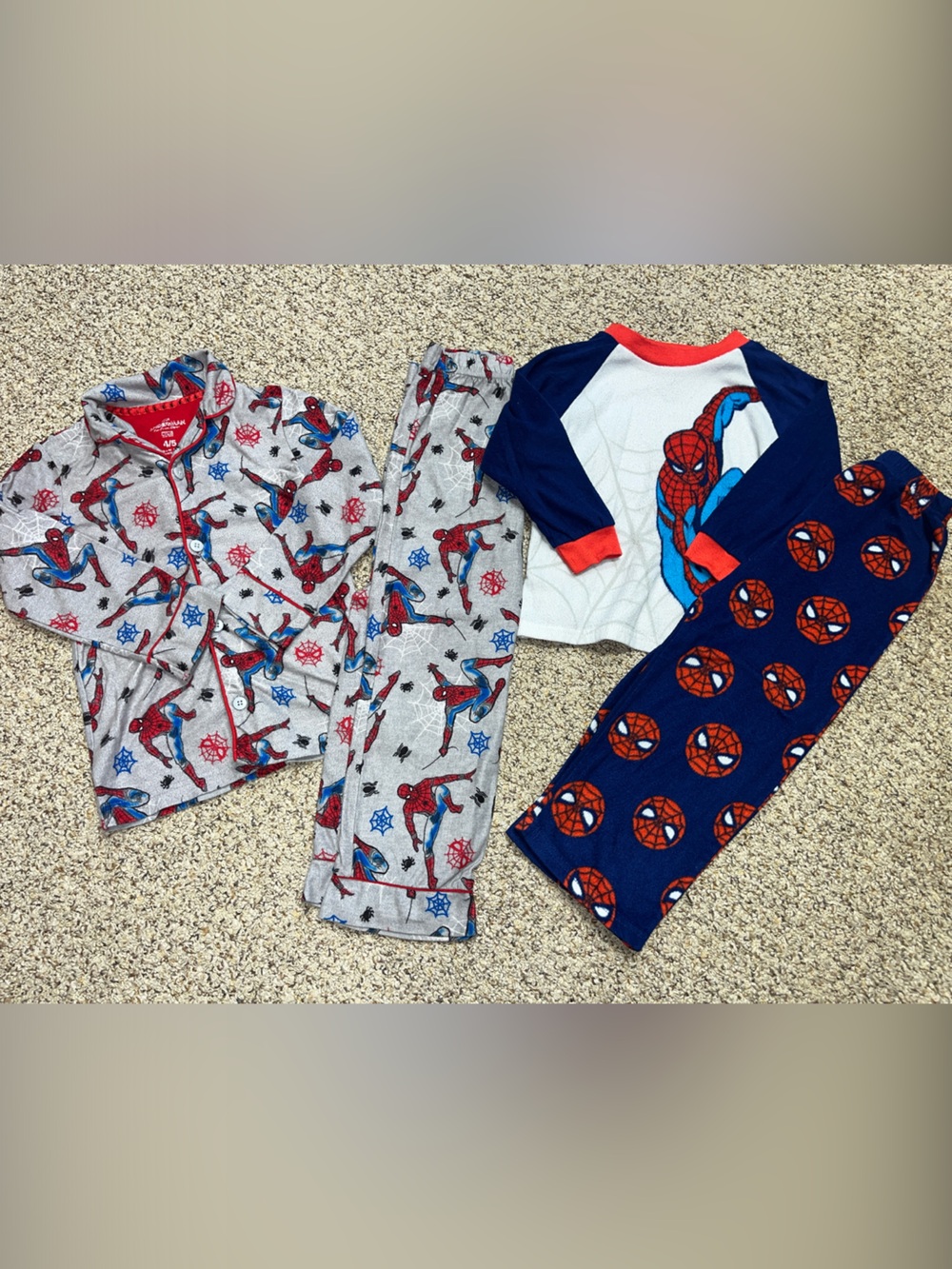 🍀6/$20 Marvel Spider-Man Kids Pajama Set - Gray, Navy & Red